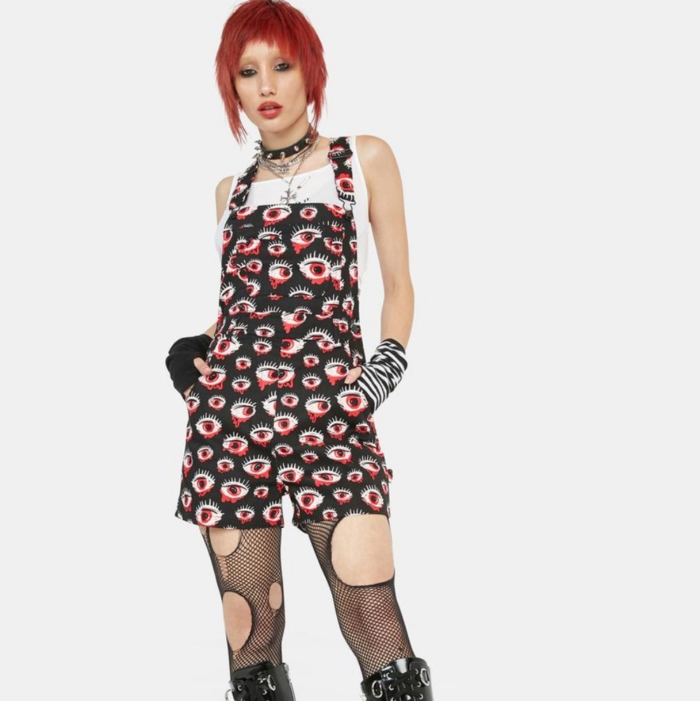 Dangerfield Black Friday Eye Print Overalls
